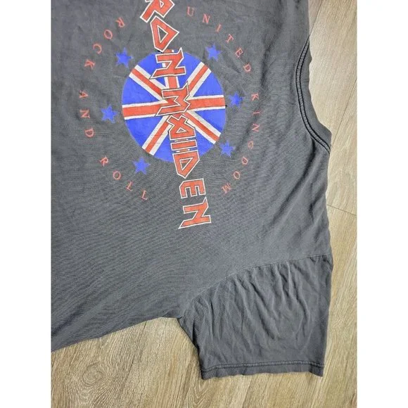 Iron Maiden Vintage 90s UK Shirt Alice Cooper Metallica Megadeth Sabbath Ozzy XL - Picture 7 of 11
